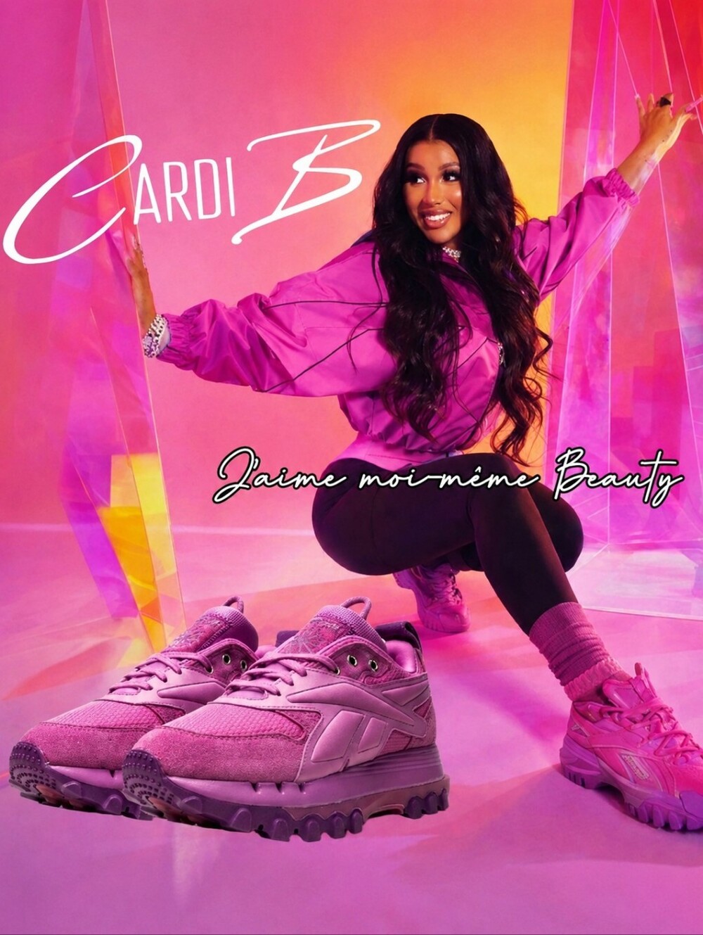 Cardi B × REEBOK PURPLE/PINK Sneakers NEW IN BOX SIZE 10